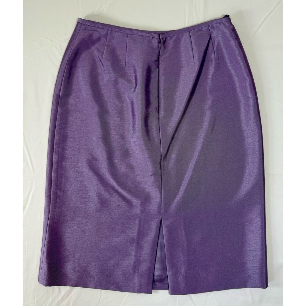 Tahari ASL Lux Lilac Lavender Skirt Suit 3 Pc Blazer Top Embellished Beaded Sz 4 - Picture 7 of 13